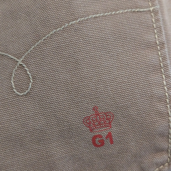 G1 Basic Goods Brown Wide Leg Cotton Canvas Barrel Leg Ankle Pants, Size 8 - Picture 6 of 7